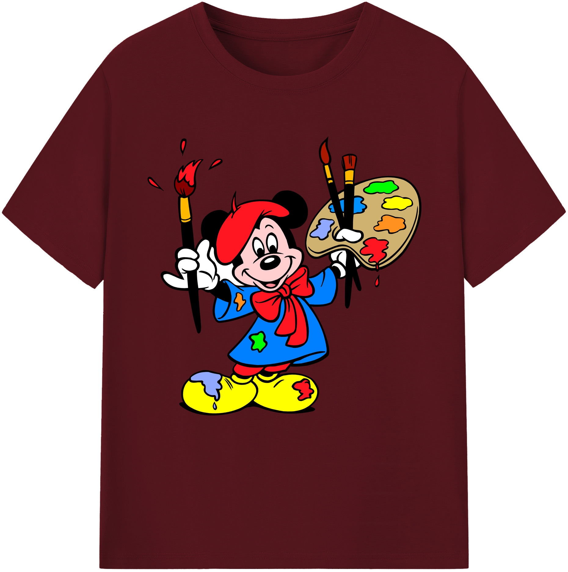 （画像用） ミッキーマウス Mickey Mouse 綿100％半袖Tシャツ（フロントプリント）